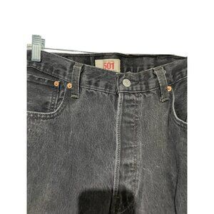 Levis 501 Original Fit Black Jeans W38 L34 Button Fly Mens Denim Pants 38/34